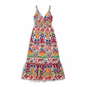 Central Park West Floral Midi Dress NWT Size S Colorful Boho Sundress